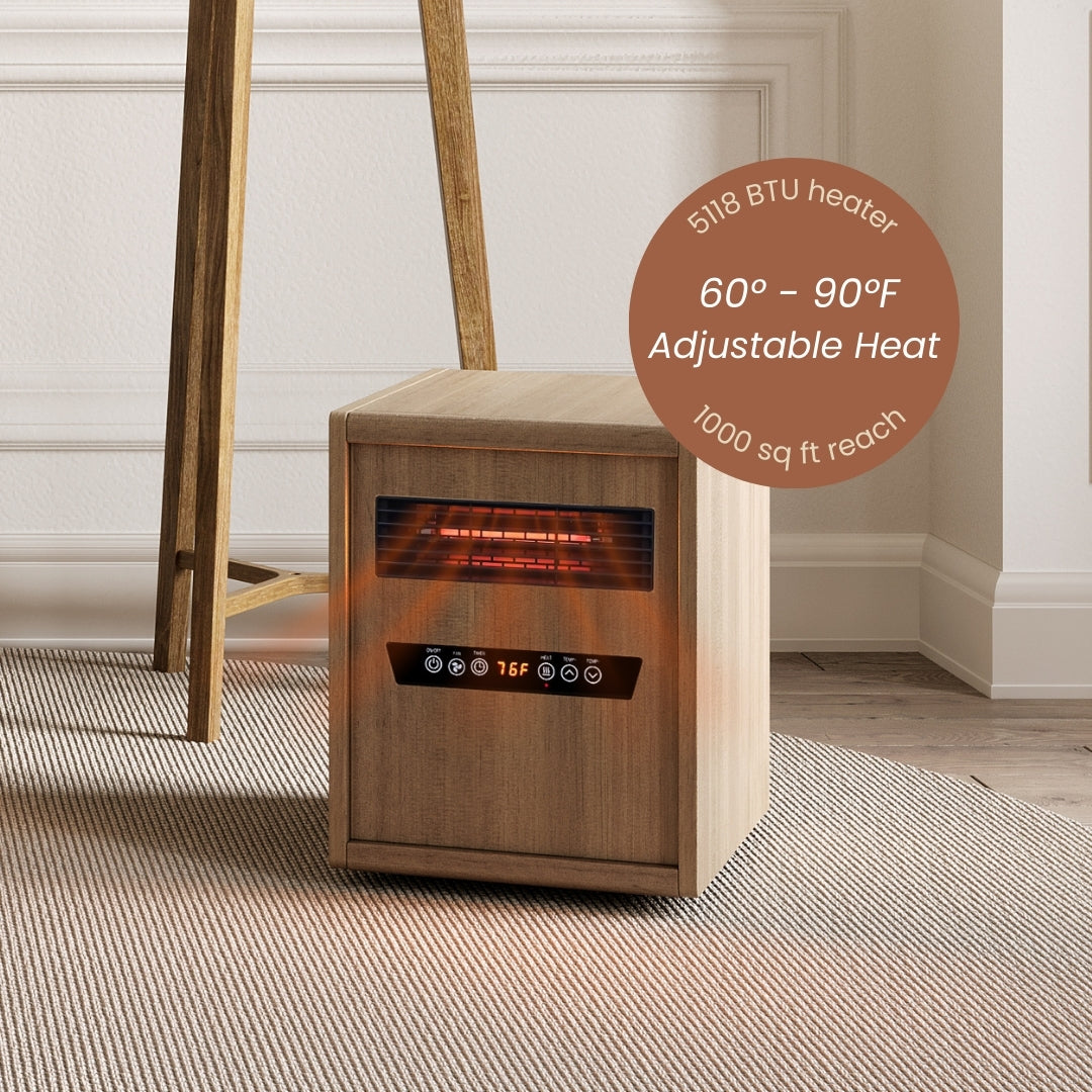 Modern Ember Infrared Heater in Light Oak ME-LTO-IFH