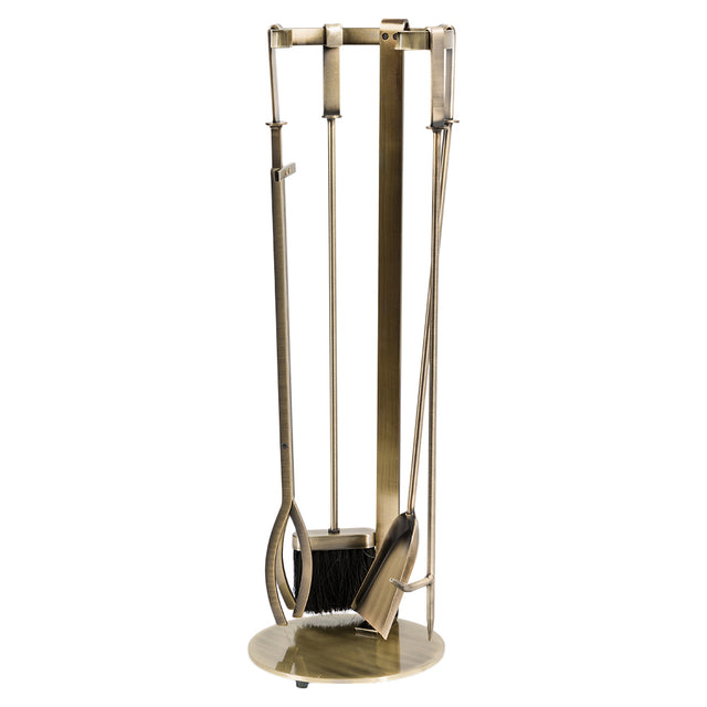 Knoll Fireplace Tool Set in Aged Brass T57010AB