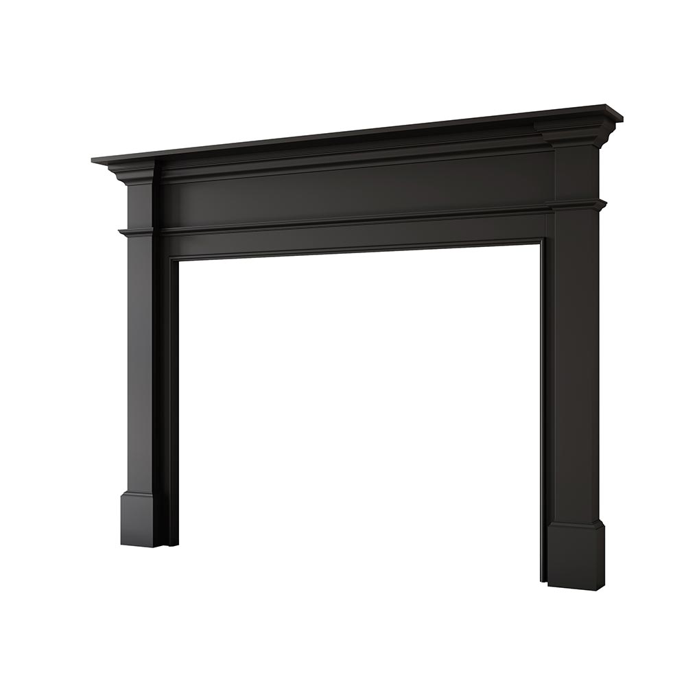 Lakeport Wood Mantel - Black Paint, Cotton Facing
