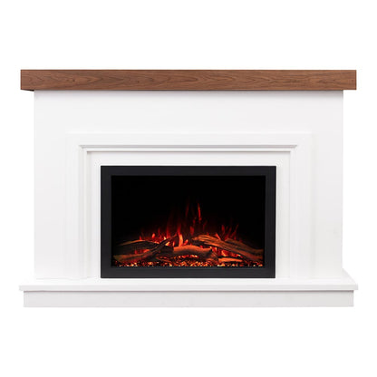 Straight-on view of the 33-inch smart-tech firebox insert with the flames lit.