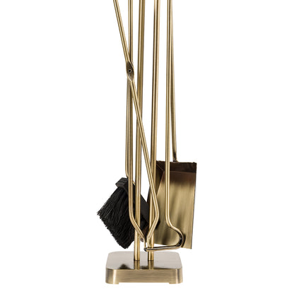 Levi Fireplace Tool Set in Aged Brass T56000AB