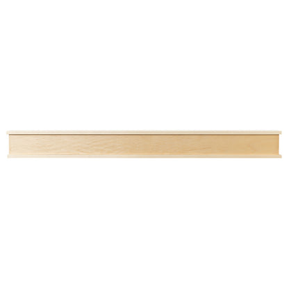 Muirwood 60-in Wood Mantel Shelf Clear Polyurathane front view. 