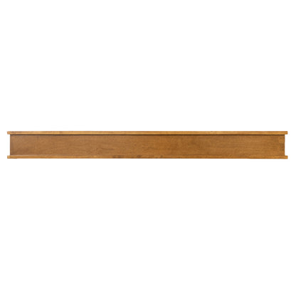Muirwood 60-in Wood Mantel floating Shelf with a warm honey oak color finish, front view