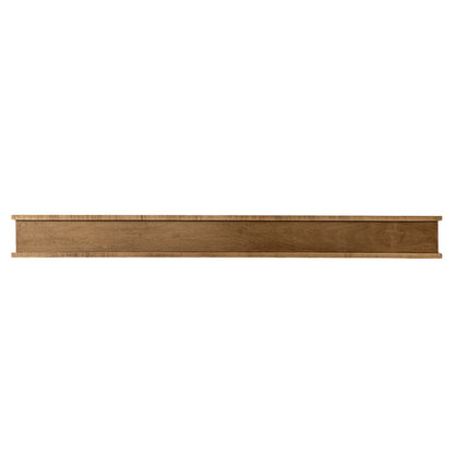 Muirwood 60-in Wood floating Mantel Shelf Provincial Stain, front view. 