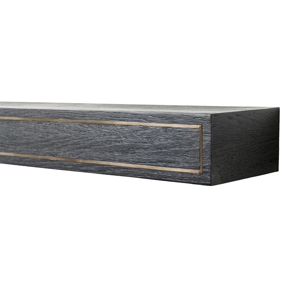 Oak Park Wood Mantel Shelf in Black
