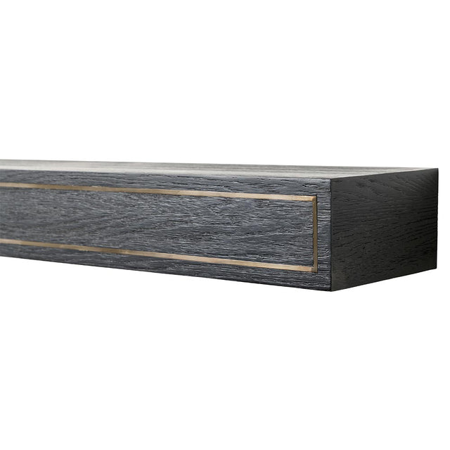 Oak Park Wood Mantel Shelf in Black