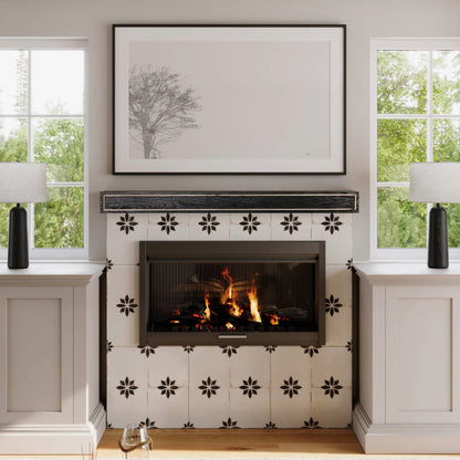 Oak Park Wood Mantel Shelf in Black