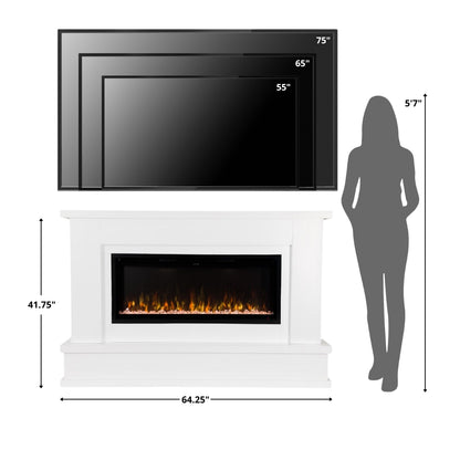 Patton White Linear Mantel Package PATTON-42-WHT Glass Media Kit