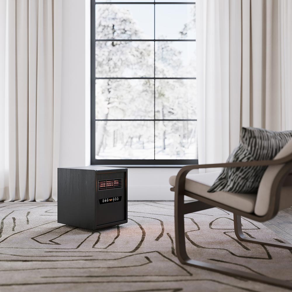 Modern Ember Infrared Heater in Black Oak ME-BKO-IFH