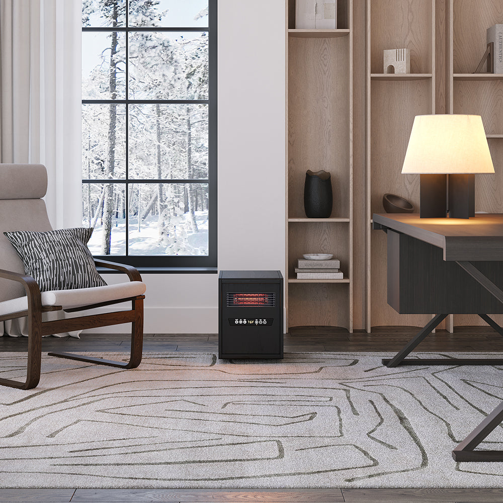 Modern Ember Infrared Heater in Black Oak ME-BKO-IFH Remote