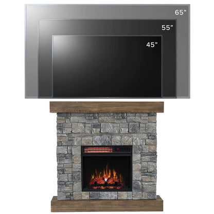 Raeford Stone Mantel & 18-in Firebox ME-RAE-STN-18