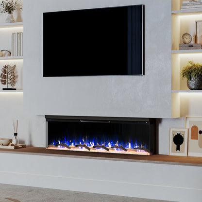 Modern Ember Skyline 60-in 3-Sided Linear Electric Fireplace ME-60-3SV : Front & 2 Sides Installation