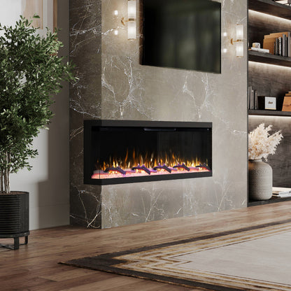 Modern Ember Skyline 60-in 3-Sided Linear Electric Fireplace ME-60-3SV : Front & 1 Side Installation