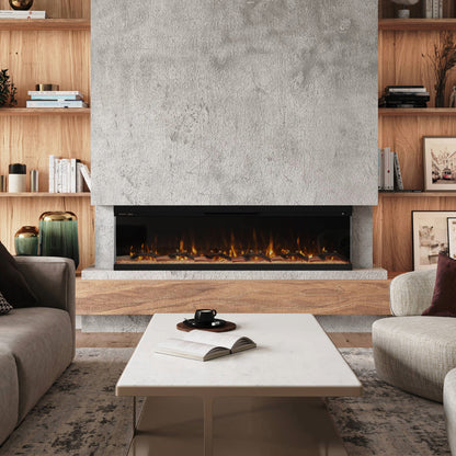Modern Ember Skyline 72-in 3-Sided Linear Electric Fireplace ME-72-3SV : Front & 2 Sides Installation