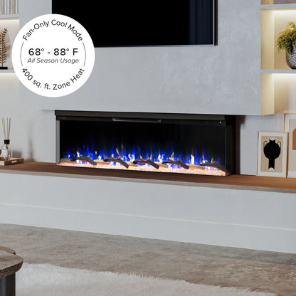 Modern Ember Skyline 60-in 3-Sided Linear Electric Fireplace ME-60-3SV Temperature