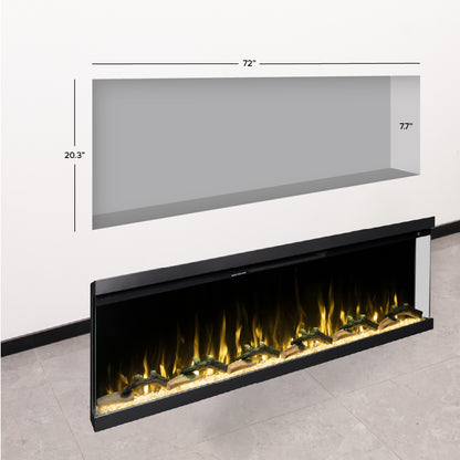 Modern Ember Skyline 72-in 3-Sided Linear Electric Fireplace ME-72-3SV Installation