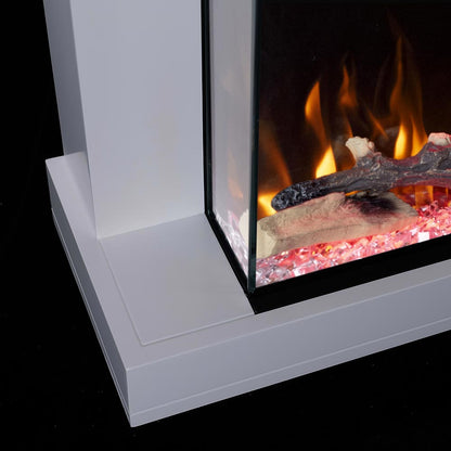 Modern Ember Skyline 50-in White Wall Mount Electric Fireplace ME-50-3SV-WHTSURR Base Detail