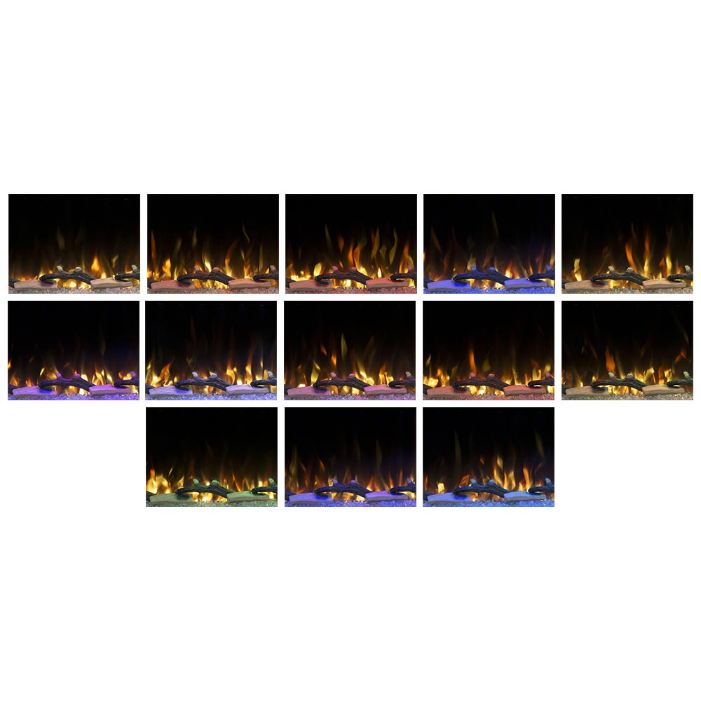 Modern Ember Skyline 50-in 3-Sided Linear Electric Fireplace ME-50-3SV Down Lighting Colors