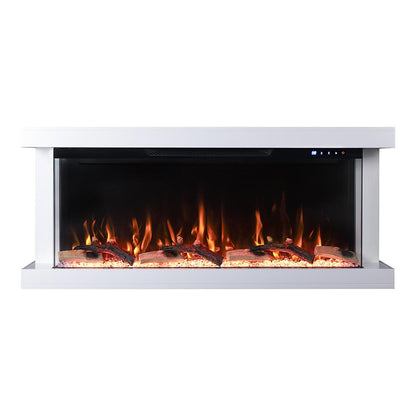 Modern Ember Skyline 50-in White Wall Mount Electric Fireplace ME-50-3SV-WHTSURR