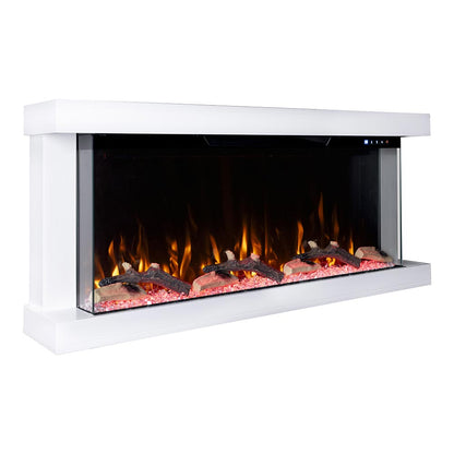 Modern Ember Skyline 50-in White Wall Mount Electric Fireplace ME-50-3SV-WHTSURR