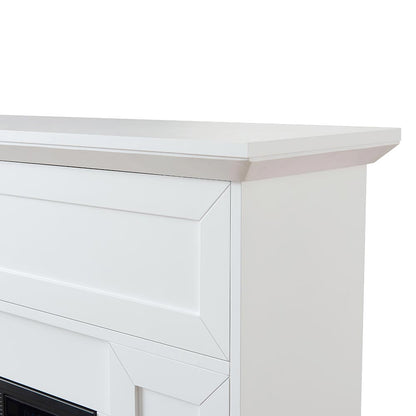 Tillary White Corner Mantel & 23-in Firebox ME-TILL-WHT-23 Flame Colors