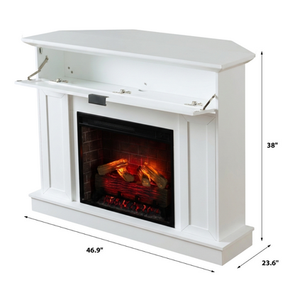 Tillary White Corner Mantel & 23" Firebox
