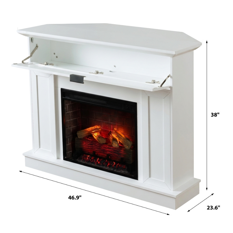 Tillary White Corner Mantel & 23" Firebox