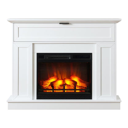 Tillary White Corner Mantel & 23-in Firebox ME-TILL-WHT-23 Flame Colors