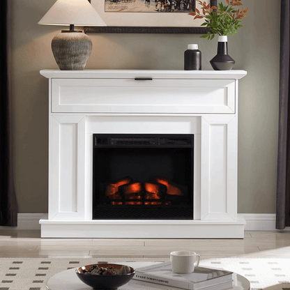 Tillary White Corner Mantel & 23-in Firebox ME-TILL-WHT-23