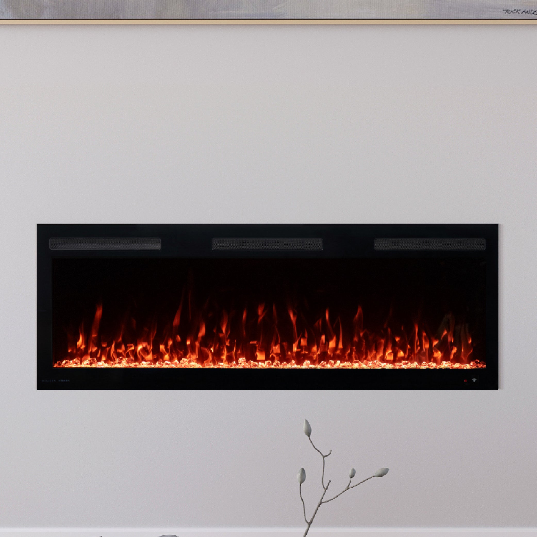 Close up view of Vibrance 50 Inch Electric Fireplace.