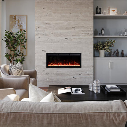 Vibrance 42 Inch Fireplace in a modern small living room. 