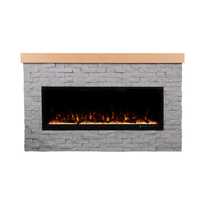 Wyman Linear Stone Mantel & 50-in Firebox ME-2408M-STN-50