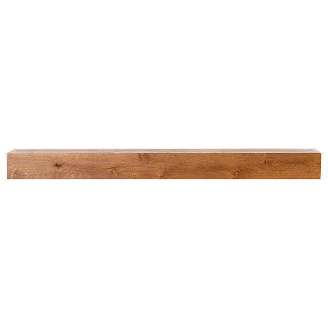 Tipton 72"floating fireplace mantel shelf in light natural wood finish with smooth clean lines