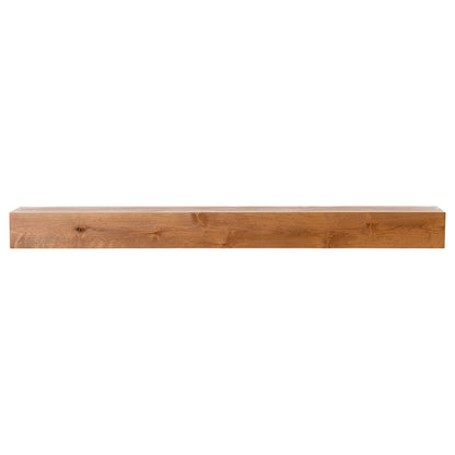 Tipton 72"floating fireplace mantel shelf in light natural wood finish with smooth clean lines