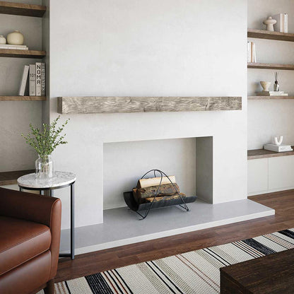 Ashcroft 72-in Concrete Mantel Shelf Shown in Fog