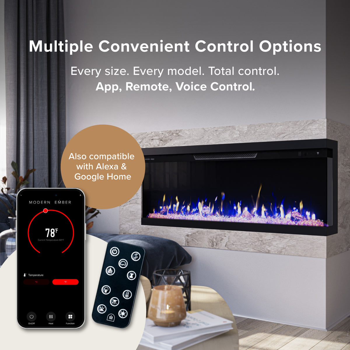 Skyline 3-Side Linear Electric Fireplace