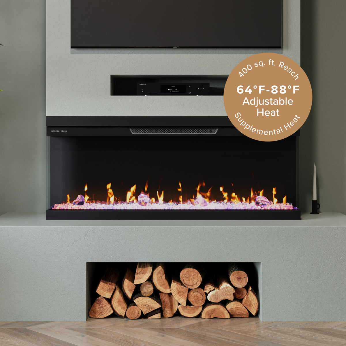 Skyline 3-Side Linear Electric Fireplace