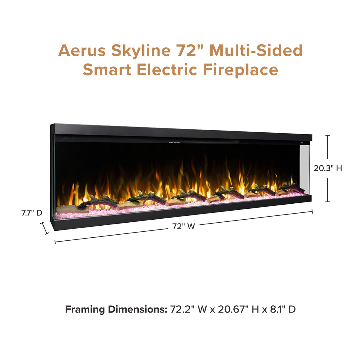 Skyline 3-Side Linear Electric Fireplace