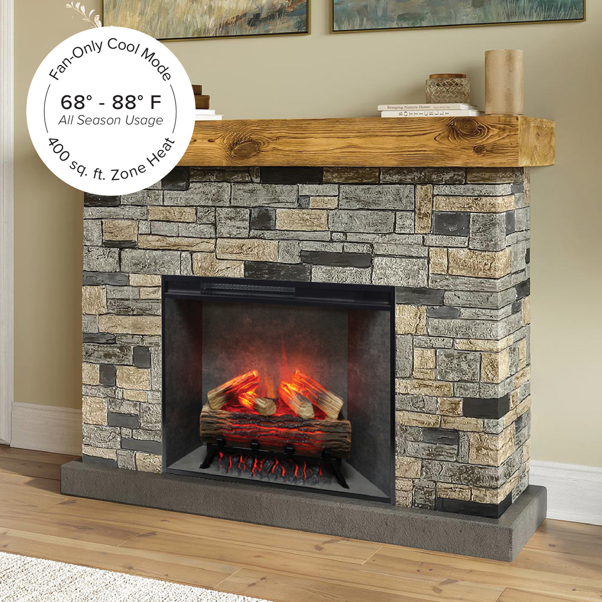 Dixson Mantel Package with Concrete Uptown Firebox