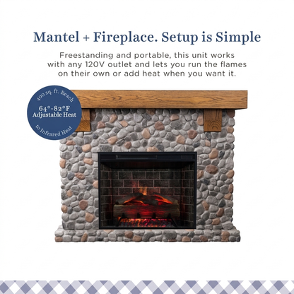 Glenbrook River Rock Mantel & 28" Firebox by Country Living