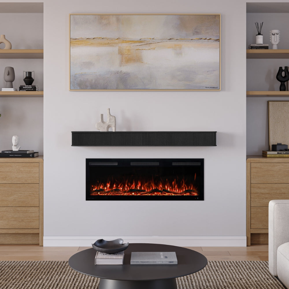 Alfama 60-in Reed Mantel Shelf Sable Stain