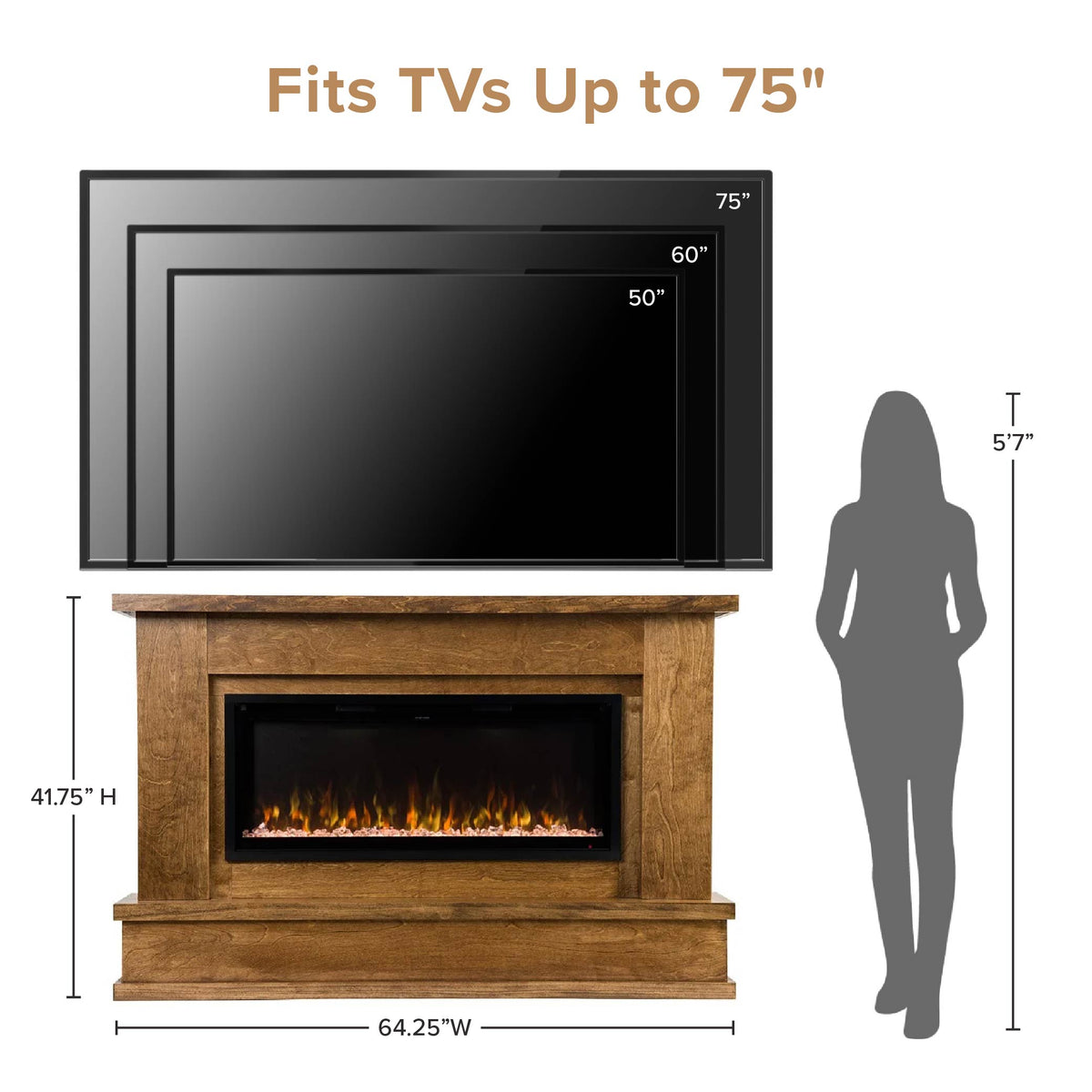 Patton Linear Electric Fireplace Mantel Package