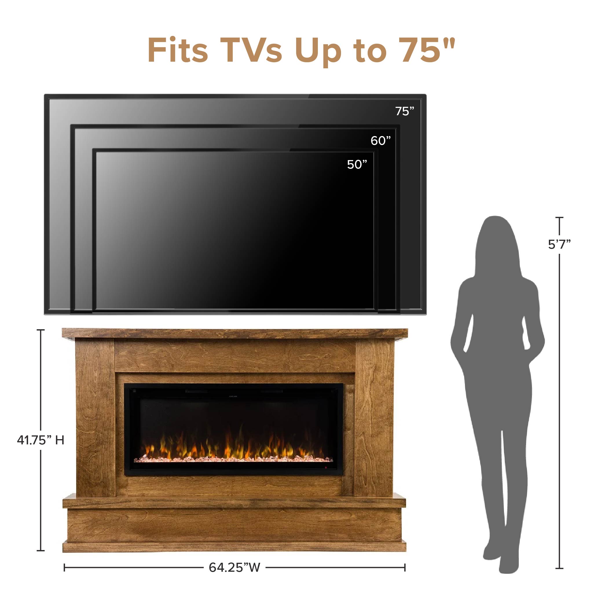 Patton Linear Electric Fireplace Mantel Package