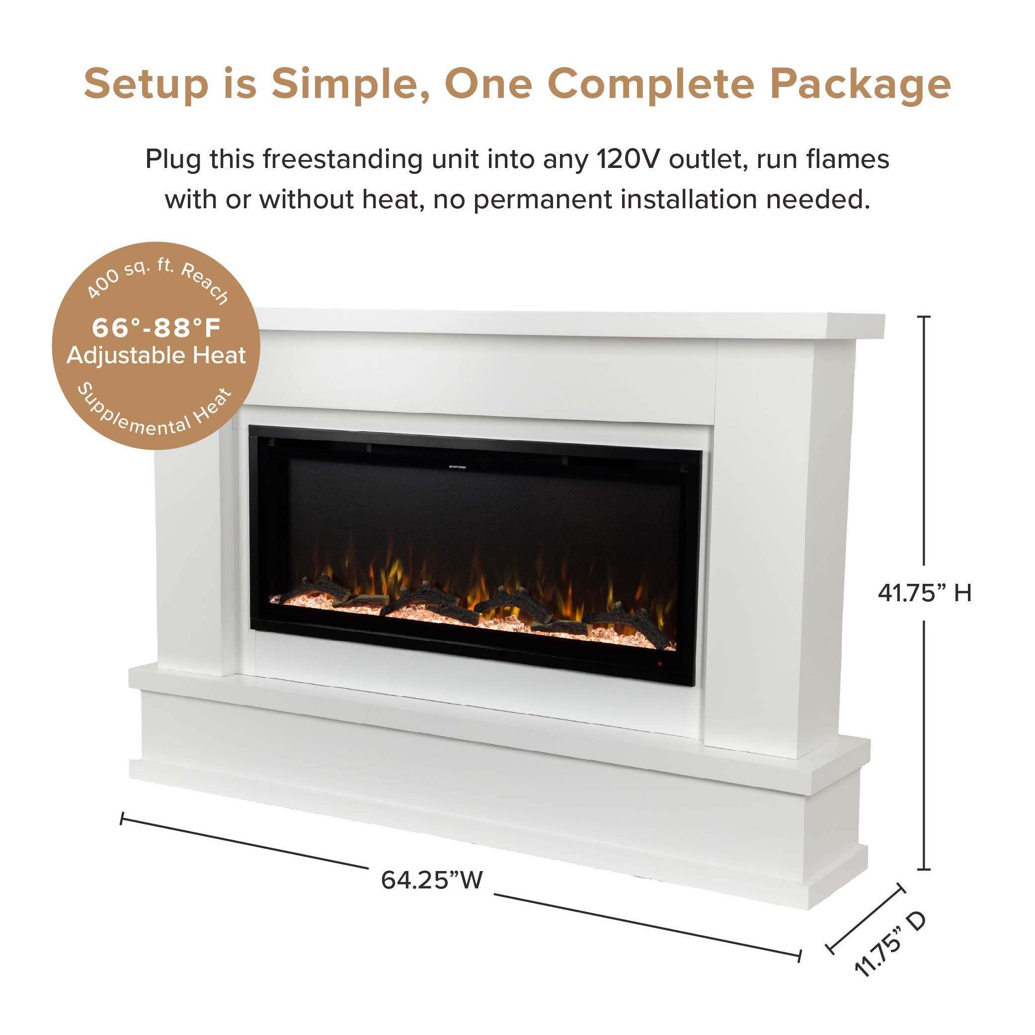 Patton Linear Electric Fireplace Mantel Package