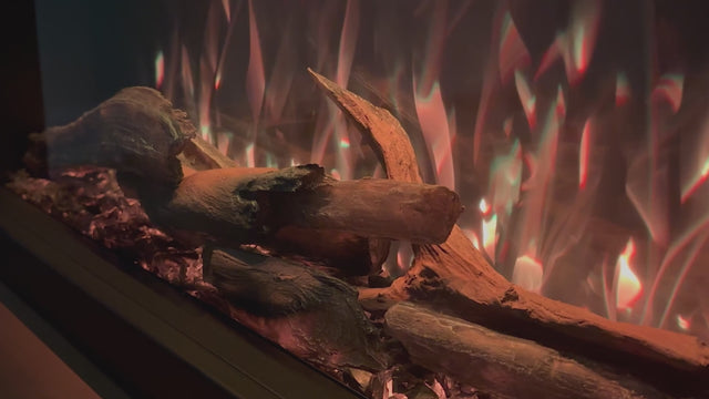 video showing realistic Modern Ember Highmark Logs 