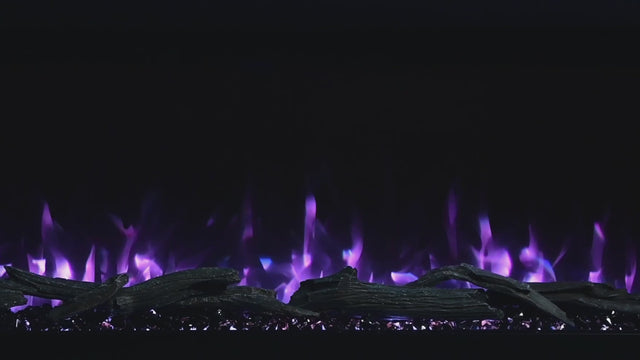 Close up video of realistic flames and logs