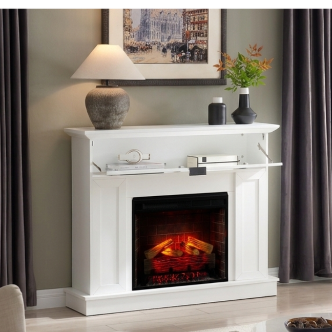 Tillary White Corner Mantel & 23" Firebox